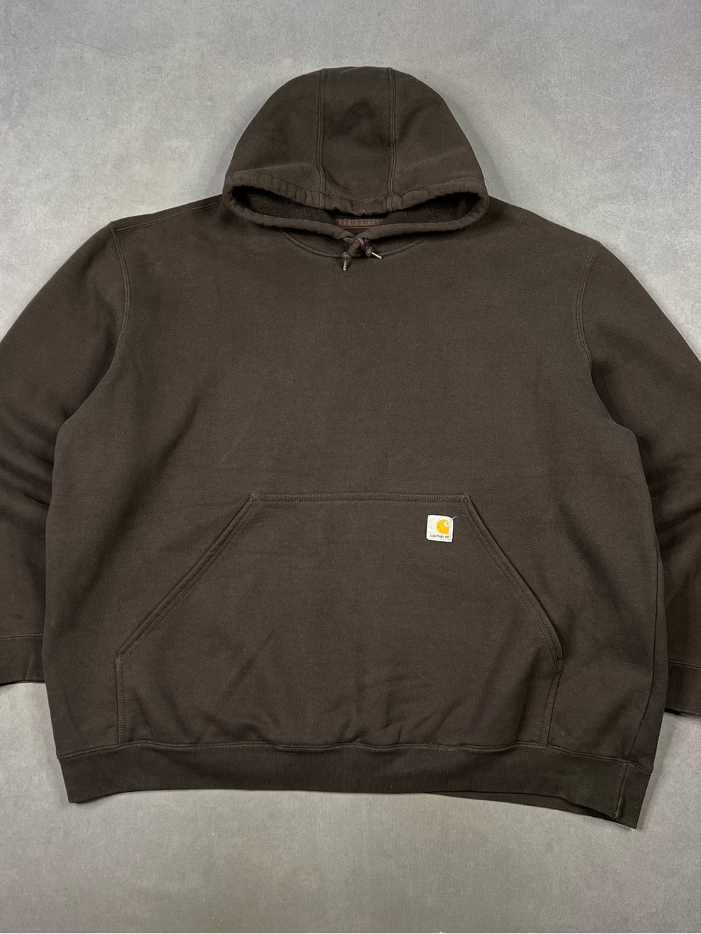 Carhartt Dark Brown Pullover Hoodie with Kangaroo Pocket